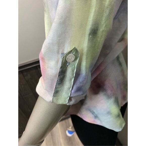 Small, Charlie B tie dye design button down shirt. - Picture 4 of 6